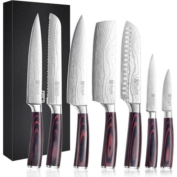 PAUDIN 7-Piece High Carbon Stainless Chef Knife Set