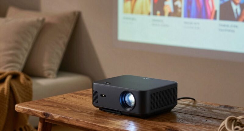 sharp portable projector setup
