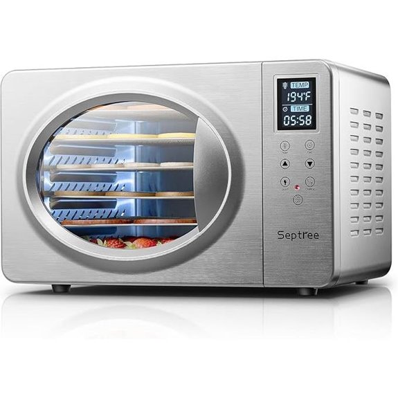 Silver Retro Food Dehydrator with Digital Temperature