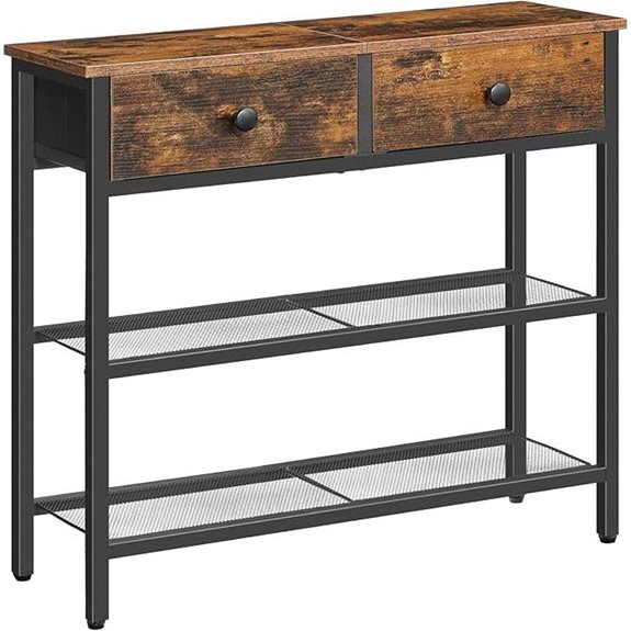 HOOBRO Narrow Console Table with 2 Drawers