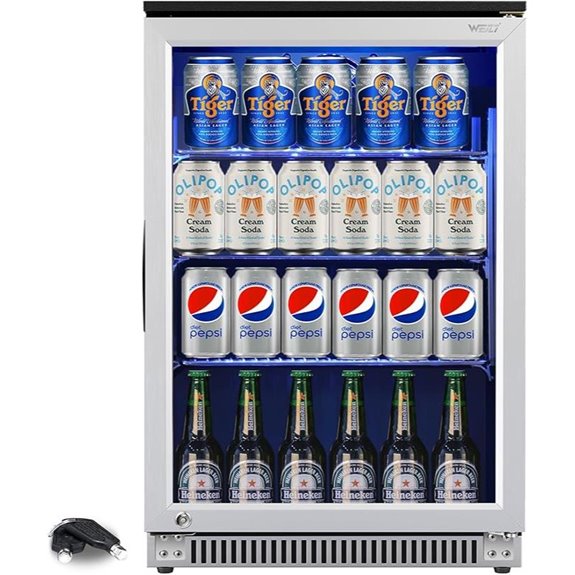 Weili 20-Inch Beverage Refrigerator with Lock