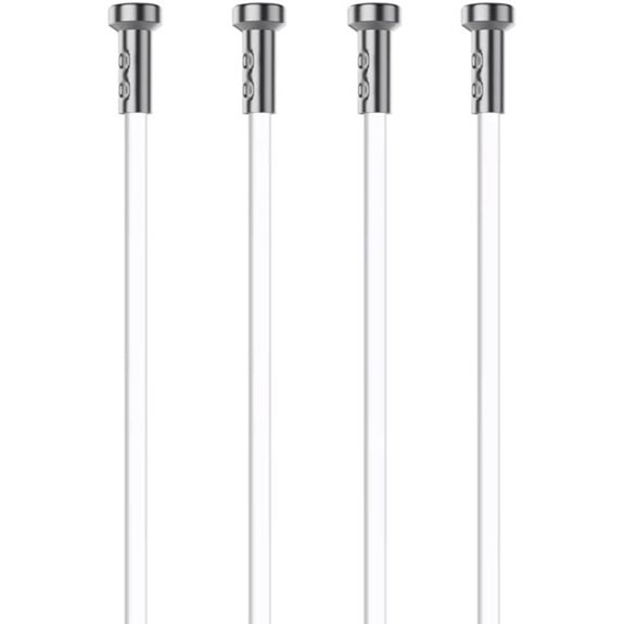 Four T-end Stainless Steel/Nylon Cables for Hanging Systems