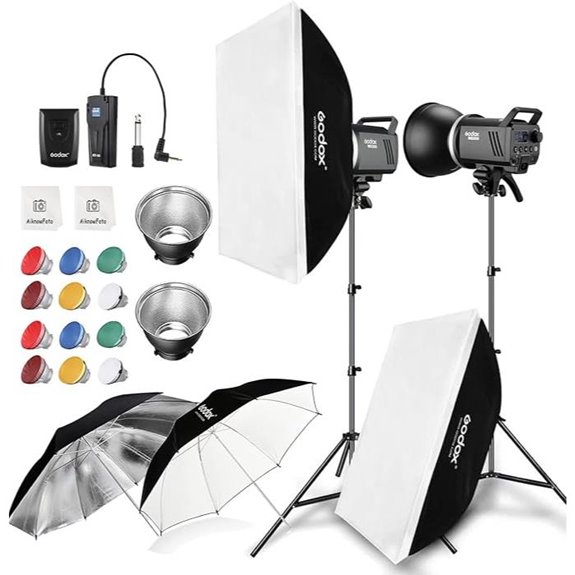 Godox MS300 Studio Flash Kit with Softbox and Stands