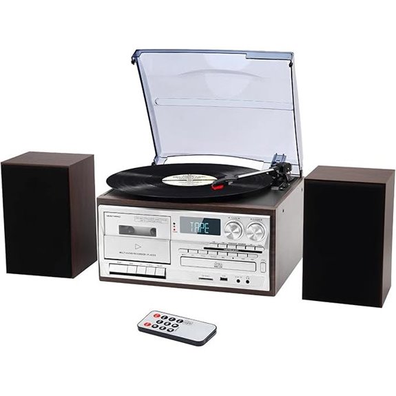 10-in-1 Record Player with Speakers and Bluetooth