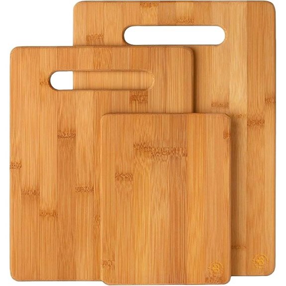 Bamboo Cutting Board Set (3 Pcs) for Food Prep