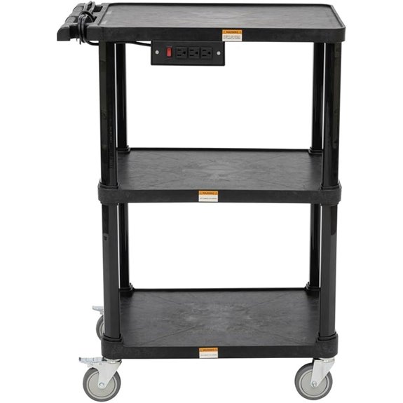 Pearington 3-Shelf Utility Cart with Outlets