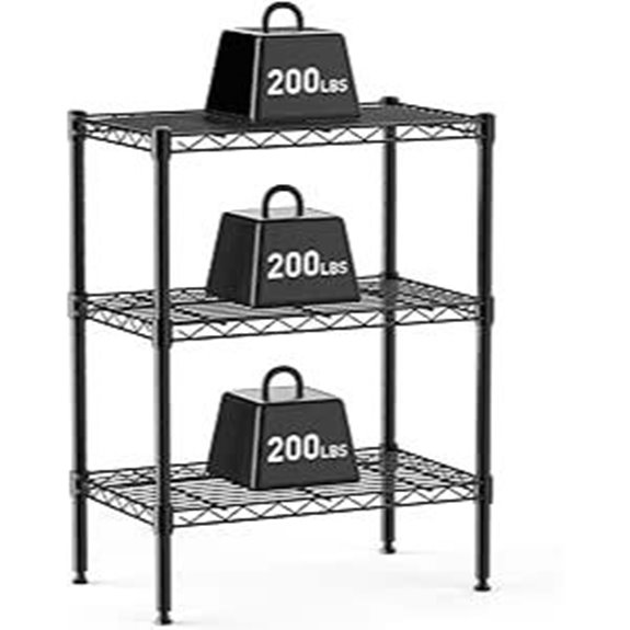 DUMOS 3-Tier Metal Wire Storage Shelves
