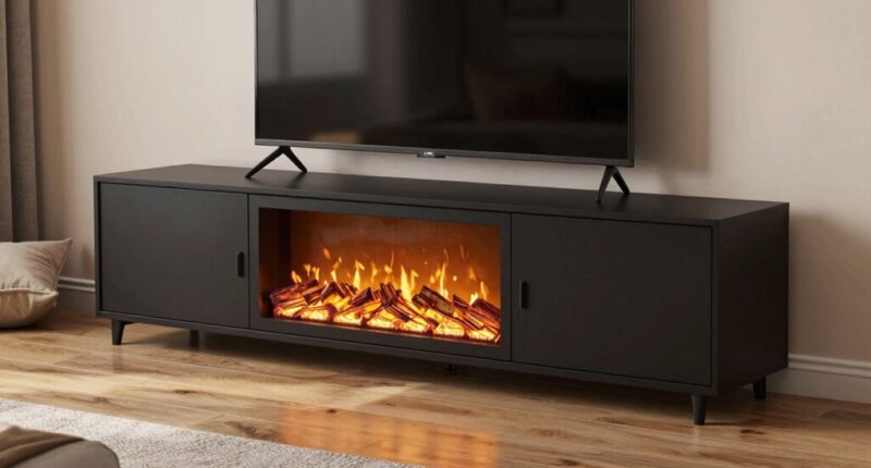 top electric fireplace stands