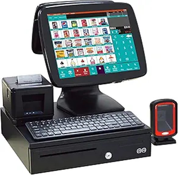 POS System with Touch Screen Printer Scanner Windows 10