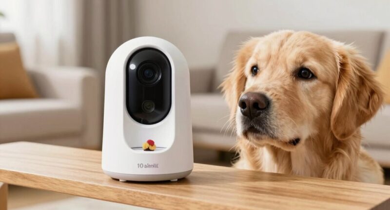 treat throwing pet cameras