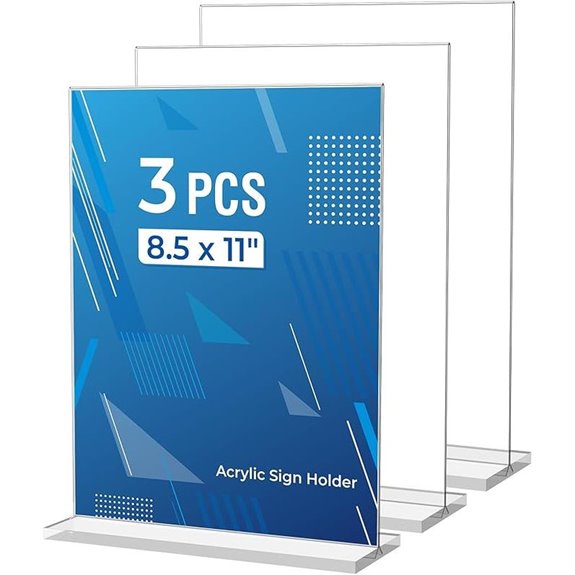 triple acrylic sign holders