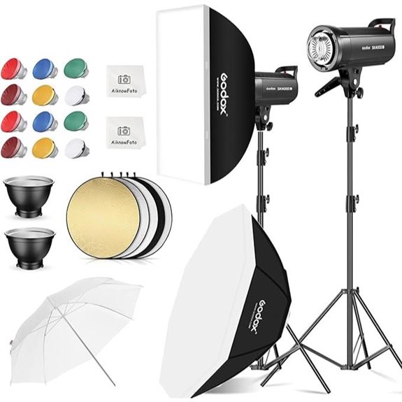 2pcs Studio Light Kit with Stands and Accessories