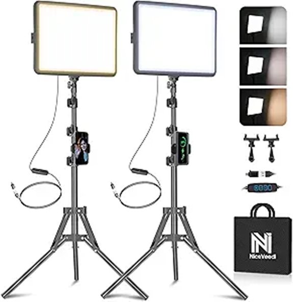 NiceVeedi 2-Pack Dimmable LED Video Light Kit