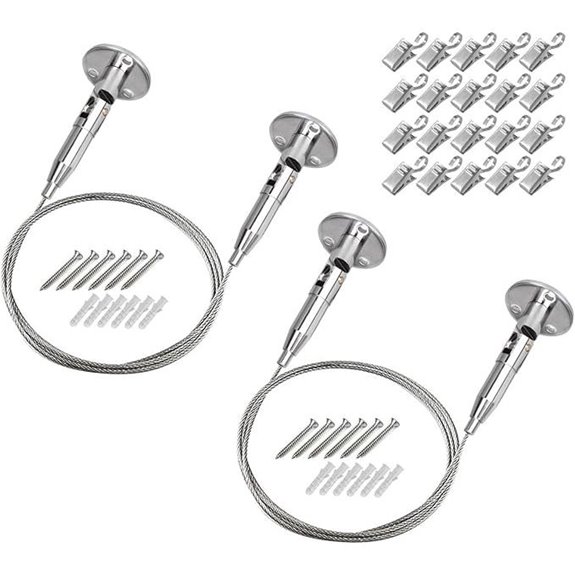 2 Pack 6.5ft Stainless Steel Suspension Cables