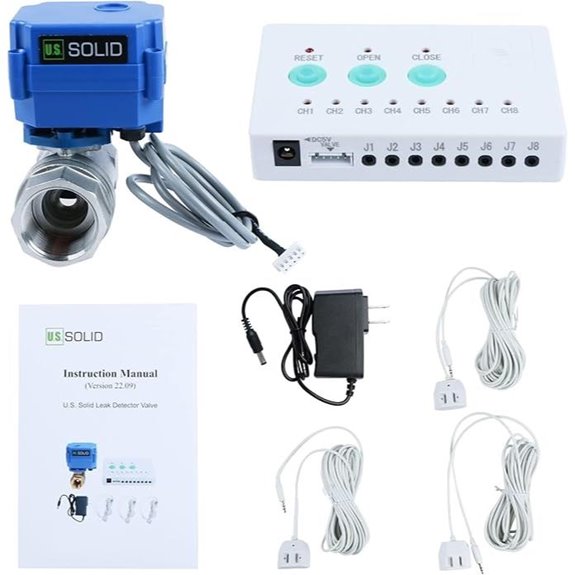 U.S. Water Leak Detector System with Sensors and Valve