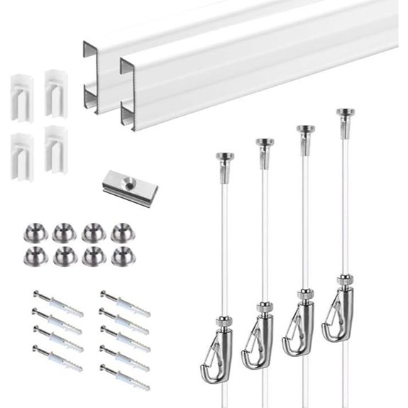 Picture Hanging System Kit with Rails and Hooks