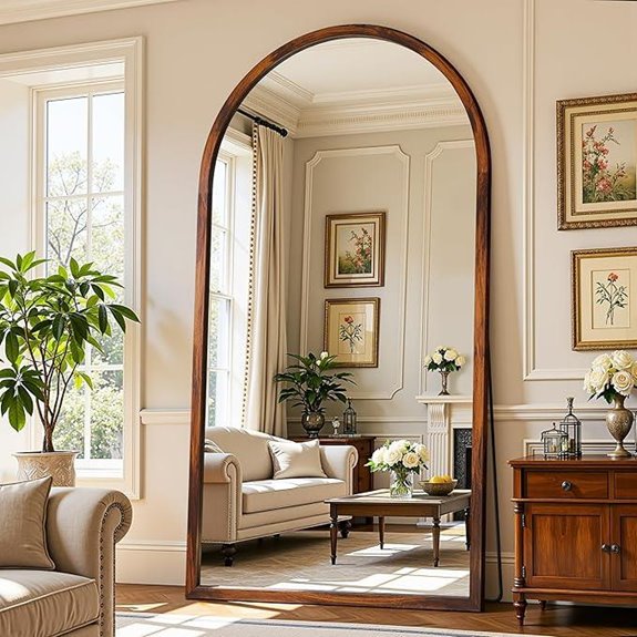 Full Length Walnut Floor Mirror 76×41 Standing