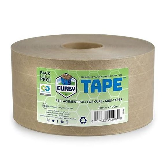 IPG Curby Water Activated Tape 2.83 x 100M Refill Roll