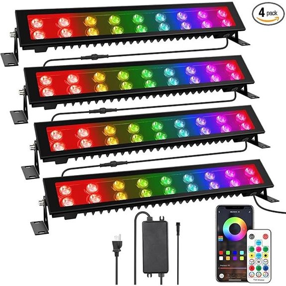LED Stage Wash Light Bar 4-Pack RGB Waterproof