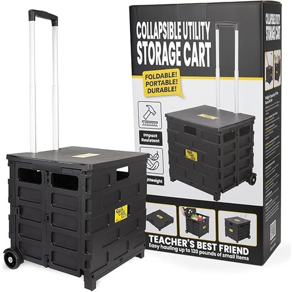 Quik Cart Pro Wheeled Rolling Utility Crate