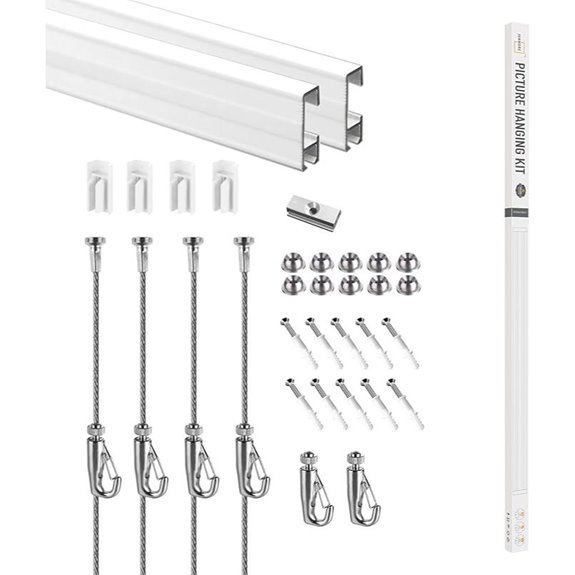 Click Rail Picture Hanging System Kit (White 59)