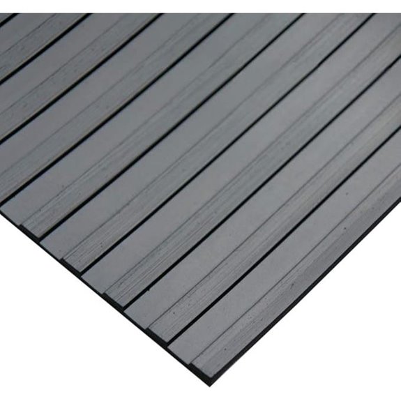 Wide Rib Corrugated Rubber Floor Mat 4x8' Black