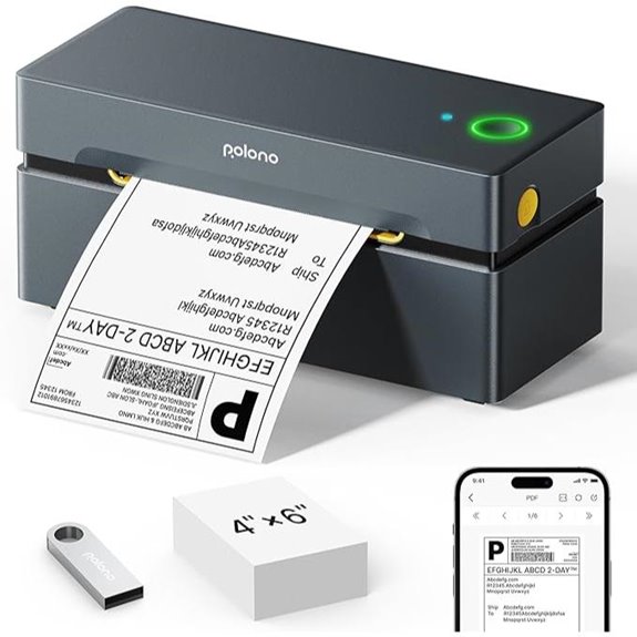 POLONO Wireless Bluetooth 4x6 Shipping Label Printer