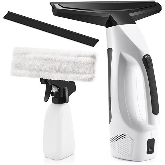 Cordless Window Vacuum with Spray Bottle & Cloth