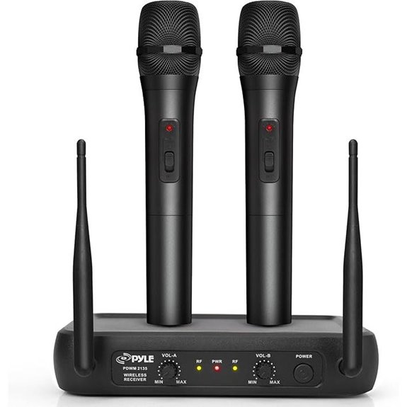 Pyle Wireless Microphone System with 2 Handheld Mics