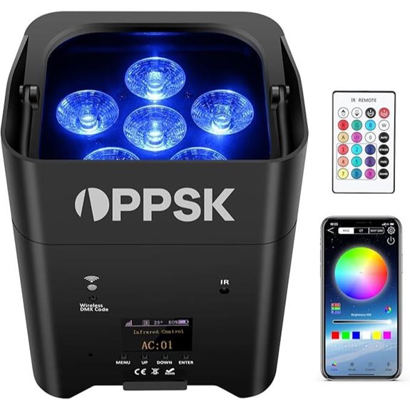 RGBWA+UV LED Par Light with Rechargeable Battery