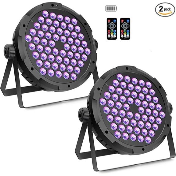 Battery Powered Stage Par Lights (2-Pack) with Remote