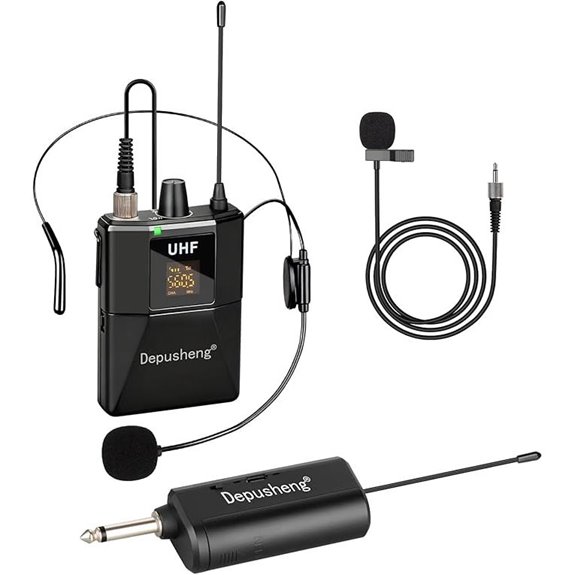 Depusheng Wireless UHF Microphone Headset System