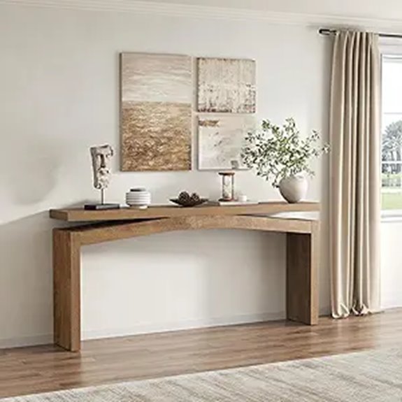 Wooden 63-Inch Console Table for Entryway and Hallway