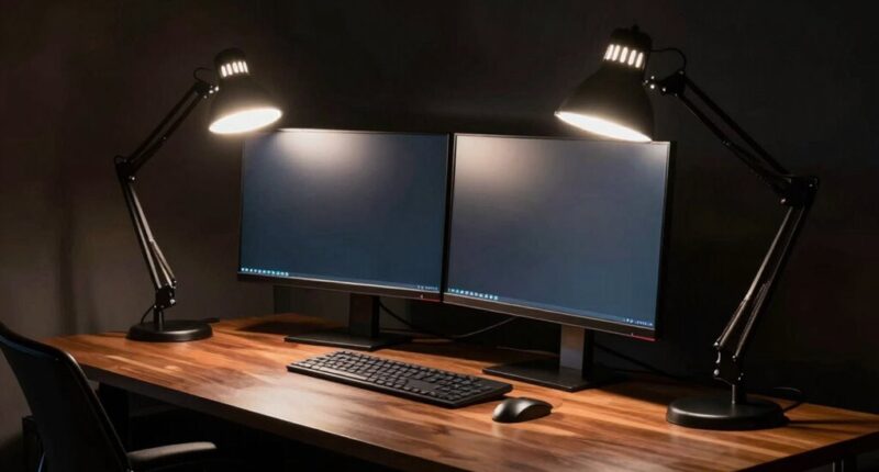 improper lamp placement causes glare
