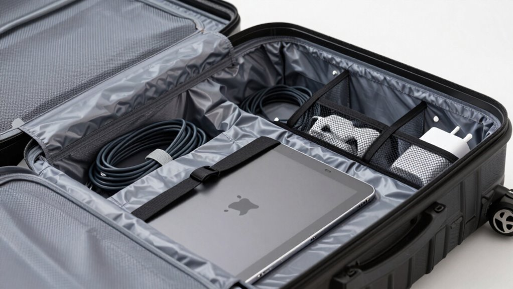 organize electronics for travel