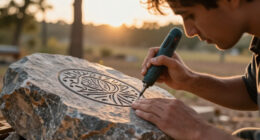 AI-Driven Creativity: Inside 'The Runestone Field' SVG Carving Animation